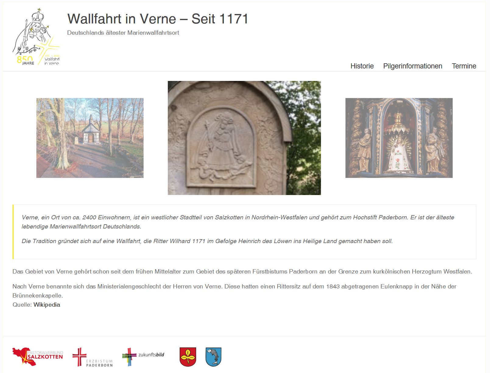 Screenshot HP Wallfahrt Verne