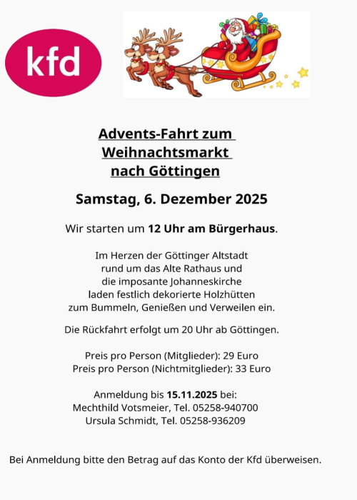 Adventsausflug der kfd Thüle