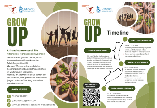 GROW UP - Glauben leben. Alltag verstehen. Gemeinsam wachsen. - Ein Angebot des Geistlichen Zentrums in Kooperation mit dem Dekanat Büren-Delbrück.