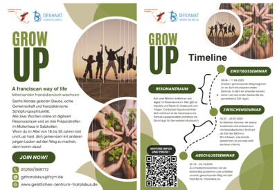 GROW UP - Glauben leben. Alltag verstehen. Gemeinsam wachsen. - Ein Angebot des Geistlichen Zentrums in Kooperation mit dem Dekanat Büren-Delbrück.