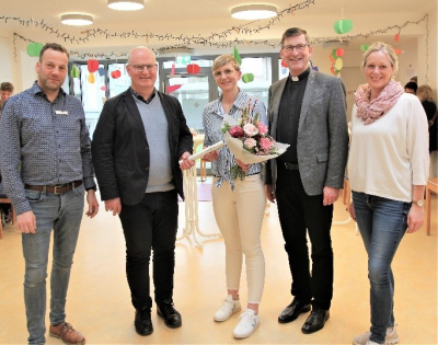 v. l. Markus Heßbrügge, Kita Chef Detlef Müller, Ruth Werneke, Pfr. Martin Beisler und Jessica Bracht.