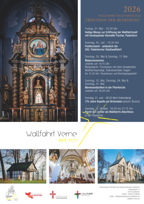 Plakat und Flyer Wallfahrt in Verne 2026 online