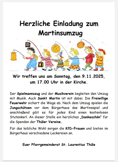Martinsumzug in Thüle