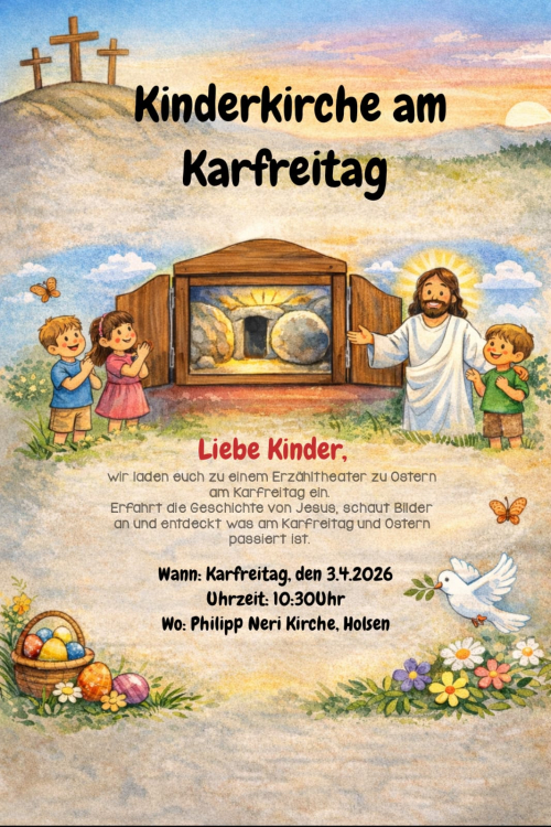 Kinderkirche am Karfreitag in Holsen