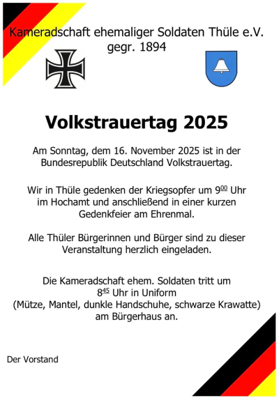 Volkstrauertag in Thüle